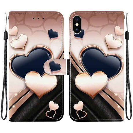 Crystal Texture Colored Drawing Leather Phone Case