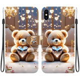 Crystal Texture Colored Drawing Leather Phone Case