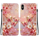 Crystal Texture Colored Drawing Leather Phone Case