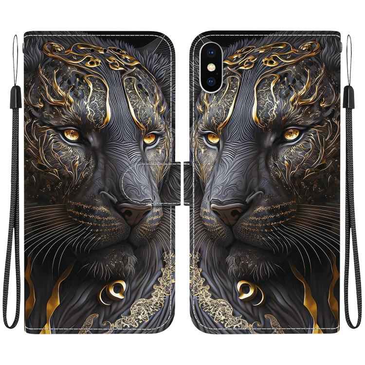 Crystal Texture Colored Drawing Leather Phone Case