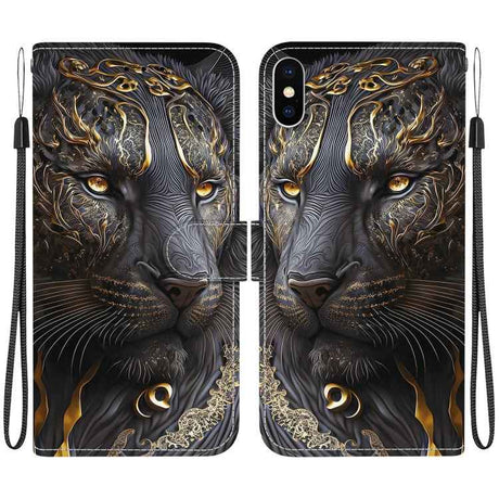 Crystal Texture Colored Drawing Leather Phone Case