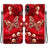 Crystal Texture Colored Drawing Leather Phone Case
