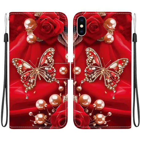 Crystal Texture Colored Drawing Leather Phone Case