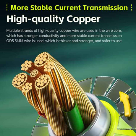 WK WDC-80 240W Car Charging Data Cable with Safety Hammer