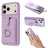 Litchi Texture Drawing Card Bag Ring Holder Phone Case