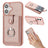 Litchi Texture Drawing Card Bag Ring Holder Phone Case
