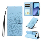 Embossed Heart Dog RFID Blocking Wallet Leather Phone Case