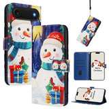 Christmas Series Buckle Leather Phone Case with Hand Strap
