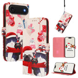Christmas Series Buckle Leather Phone Case with Hand Strap