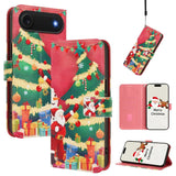 Christmas Series Buckle Leather Phone Case with Hand Strap