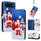 Christmas Series Buckle Leather Phone Case with Hand Strap