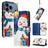 Christmas Series Buckle Leather Phone Case with Hand Strap