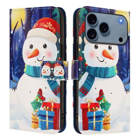 Christmas Series Buckle Leather Phone Case with Hand Strap