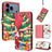 Christmas Series Buckle Leather Phone Case with Hand Strap