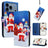 Christmas Series Buckle Leather Phone Case with Hand Strap