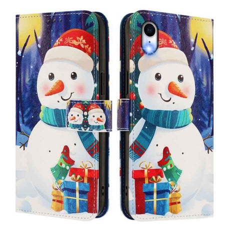 Christmas Series Buckle Leather Phone Case with Hand Strap