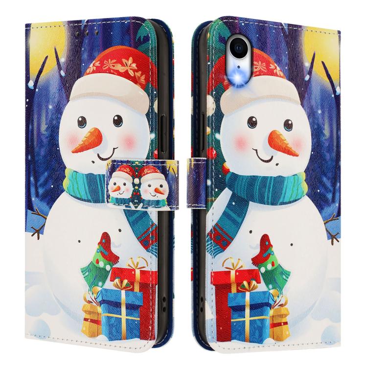 Christmas Series Buckle Leather Phone Case with Hand Strap