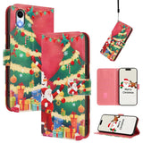 Christmas Series Buckle Leather Phone Case with Hand Strap