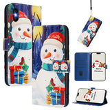 Christmas Series Buckle Leather Phone Case with Hand Strap