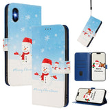 Christmas Series Buckle Leather Phone Case with Hand Strap