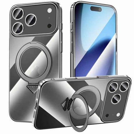 SULADA Electroplated Transparent MagSafe Holder Phone Case