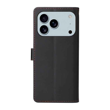 Six Card Slots Buckle Leather Phone Case with Lanyard
