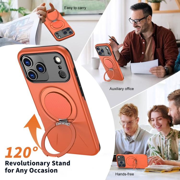 Metal Rotation Holder MagSafe TPU Hybrid PC Phone Case