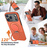 Metal Rotation Holder MagSafe TPU Hybrid PC Phone Case