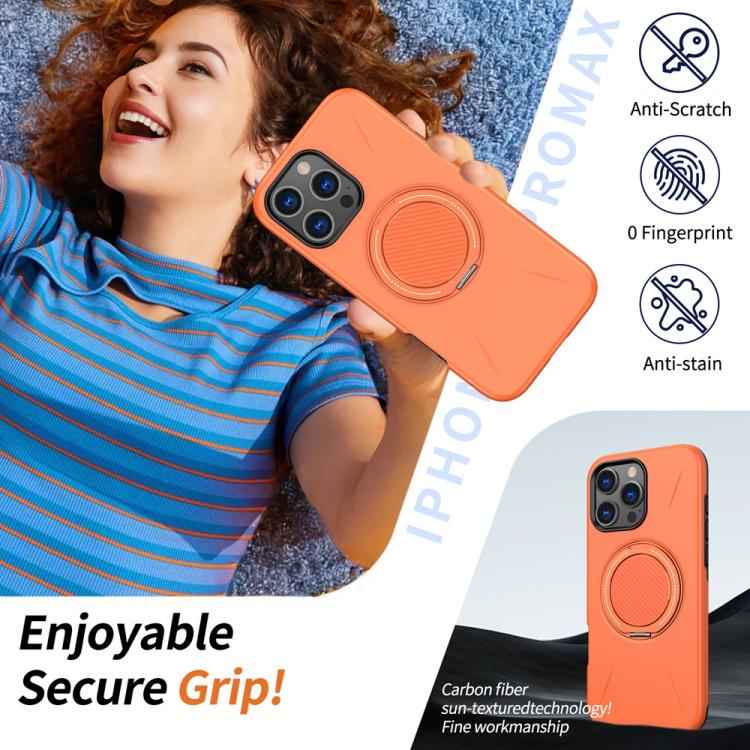 Metal Rotation Holder MagSafe TPU Hybrid PC Phone Case
