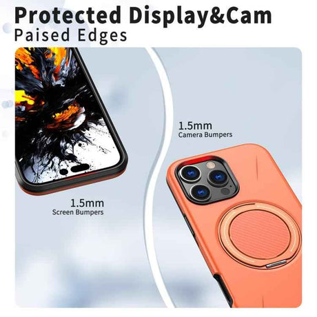 Metal Rotation Holder MagSafe TPU Hybrid PC Phone Case