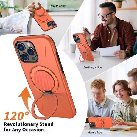 Metal Rotation Holder MagSafe TPU Hybrid PC Phone Case