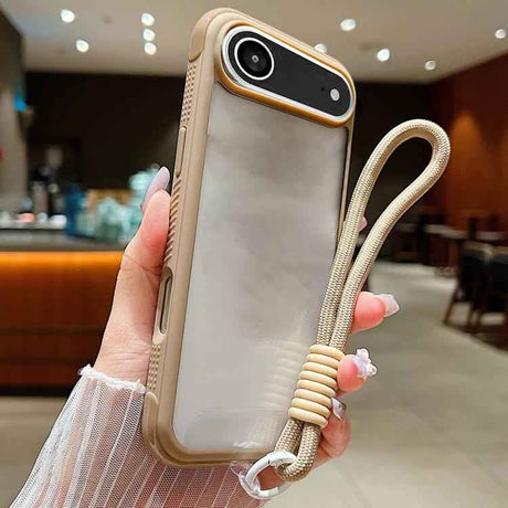 Solid Color Edge Transparency Acrylic TPU Phone Case with Wrist Strap