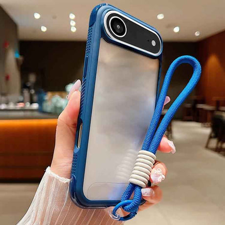 Solid Color Edge Transparency Acrylic TPU Phone Case with Wrist Strap