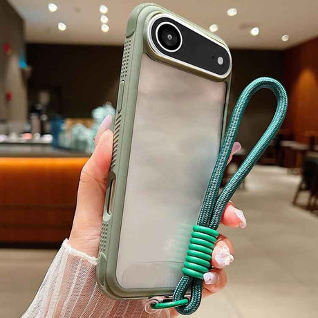 Solid Color Edge Transparency Acrylic TPU Phone Case with Wrist Strap