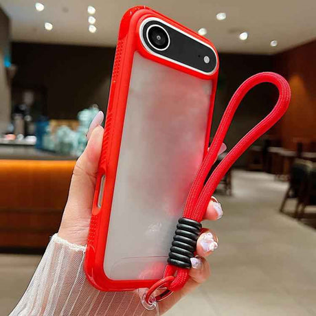 Solid Color Edge Transparency Acrylic TPU Phone Case with Wrist Strap