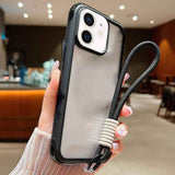 Solid Color Edge Transparency Acrylic TPU Phone Case with Wrist Strap