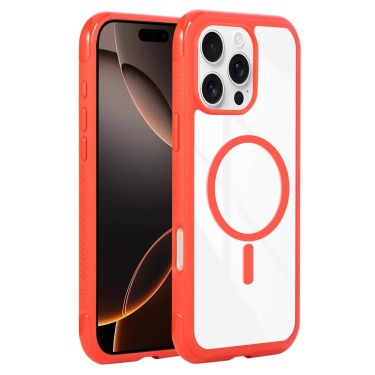 Solid Color Edge Transparency MagSafe Magnetic Phone Case
