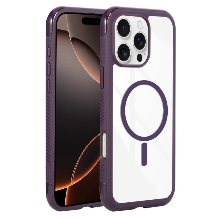 Solid Color Edge Transparency MagSafe Magnetic Phone Case