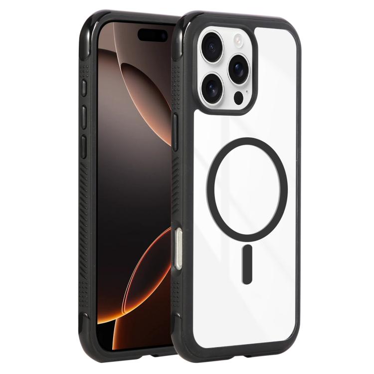 Solid Color Edge Transparency MagSafe Magnetic Phone Case