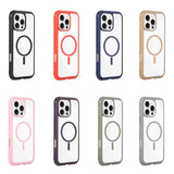Solid Color Edge Transparency MagSafe Magnetic Phone Case