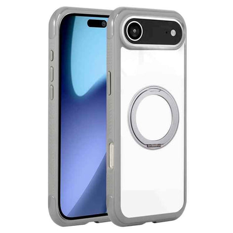 Solid Color Edge Transparency Rotation Holder MagSafe Phone Case