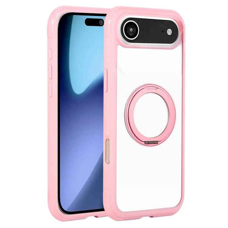 Solid Color Edge Transparency Rotation Holder MagSafe Phone Case