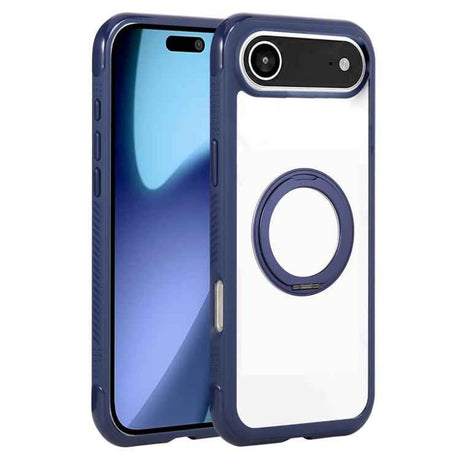 Solid Color Edge Transparency Rotation Holder MagSafe Phone Case