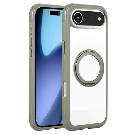 Solid Color Edge Transparency Rotation Holder MagSafe Phone Case