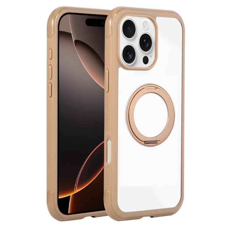 Solid Color Edge Transparency Rotation Holder MagSafe Phone Case