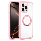 Solid Color Edge Transparency Rotation Holder MagSafe Phone Case