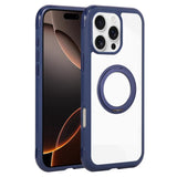 Solid Color Edge Transparency Rotation Holder MagSafe Phone Case