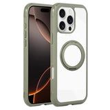 Solid Color Edge Transparency Rotation Holder MagSafe Phone Case