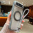 Solid Color Edge Transparency Rotation Holder MagSafe Phone Case with Wrist Strap