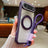 Solid Color Edge Transparency Rotation Holder MagSafe Phone Case with Wrist Strap